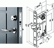 Дверной врезной замок электромеханический Abloy EL582 для металлических, деревянных дверей